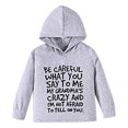 thumbnail image 1 of Gibobby Blusas De Niñas Ropa de sudadera con capucha y cuello de manga larga con estampado de letras de primavera para niñas pequeñas y bebés （Gris， 5-6 Años), 1 of 5