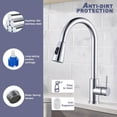 thumbnail image 4 of Kitchen Tap Extendible High Pressure Kitchen Tap 360° Swivelling Stainless Steel Mixer Tap Kitchen with Ceramic Cartridge Leak-Proof 2 Jet Types Chrome, 4 of 5