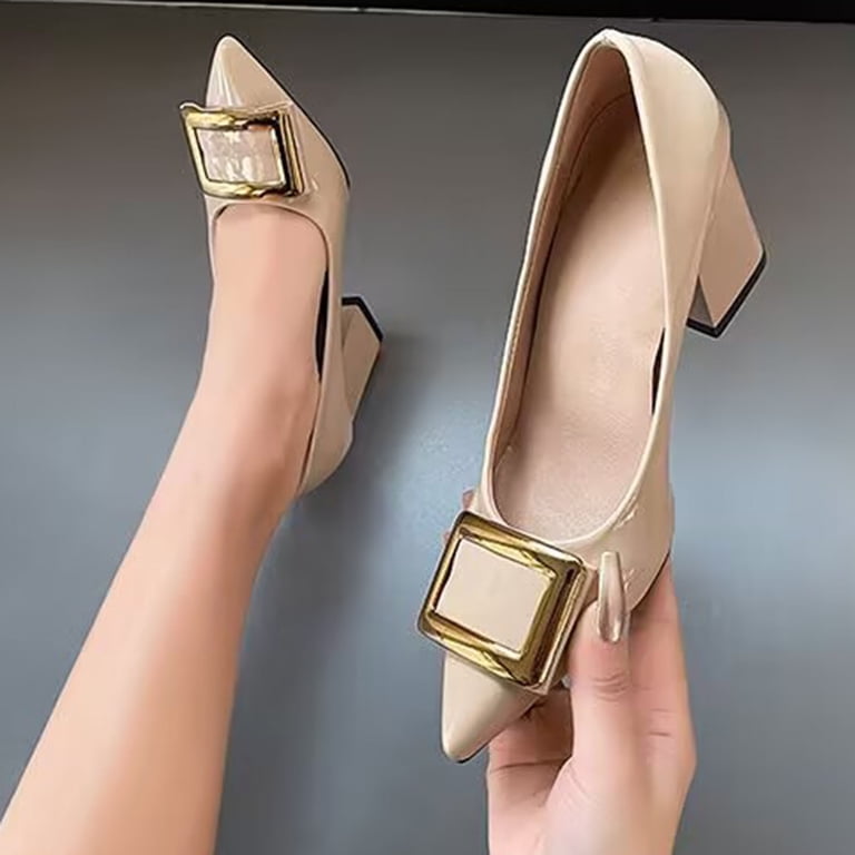 beige dress with silver shoes Bowtie Glitter Stud Heel Flats - Beige