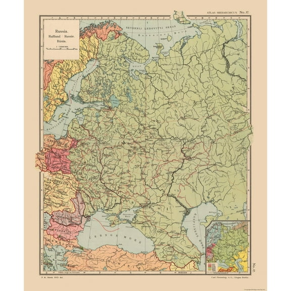 Historic Map - Russia - Streit 1913 - 23 x 27.52 - Vintage Wall Art