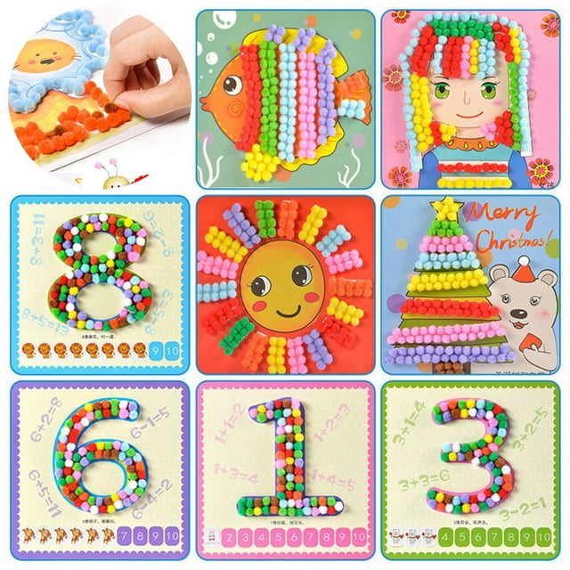 DIY Craft Kit Creative Pompom Educational Handmade Kit Craft Supplies for Kids