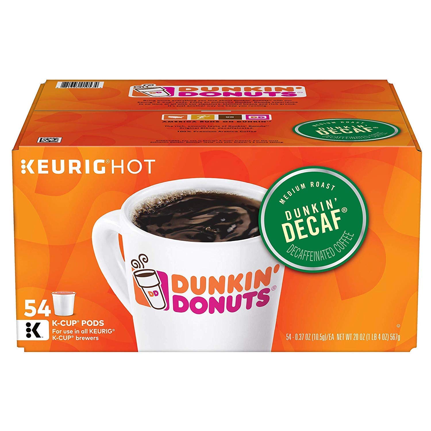 Dunkin Donuts Decaf K-Cup Pods for 