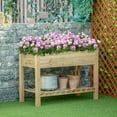thumbnail image 2 of Outsunny 45” x 22” x 33” Elevated Wooden Planter Box with Legs and Storage Shelf for Backyard, Patio, Balcony, 2 of 10