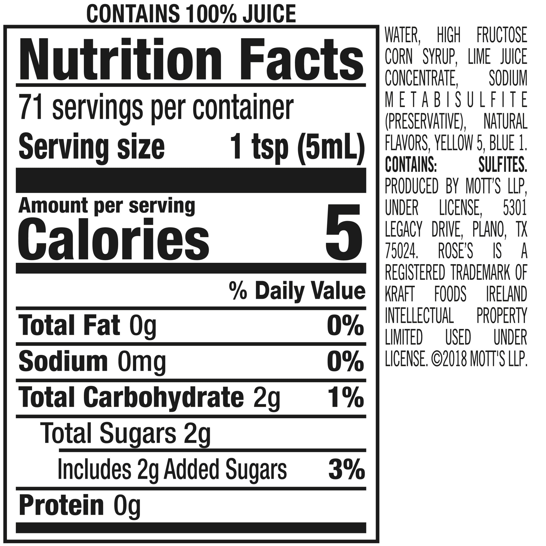 (4 pack) Rose's Sweetened Lime Juice, 12 fl oz, Bottle