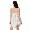 thumbnail image 2 of Gupgi Robe Blanche de Collation des Grades pour Femmes Sans Manches à Col en V, Robe Courte Fluide, Robe Corset Mini Dos Nu, 2 of 9