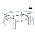 thumbnail image 4 of Christmas Sale! Coffee Table, Tempered Glass Coffee Table, Modern Simple Center Table w/Geometric-Inspired Design & Metal-Frame & Easy Assembly & Open Storage Shelf for Living Room, Office, 4 of 8
