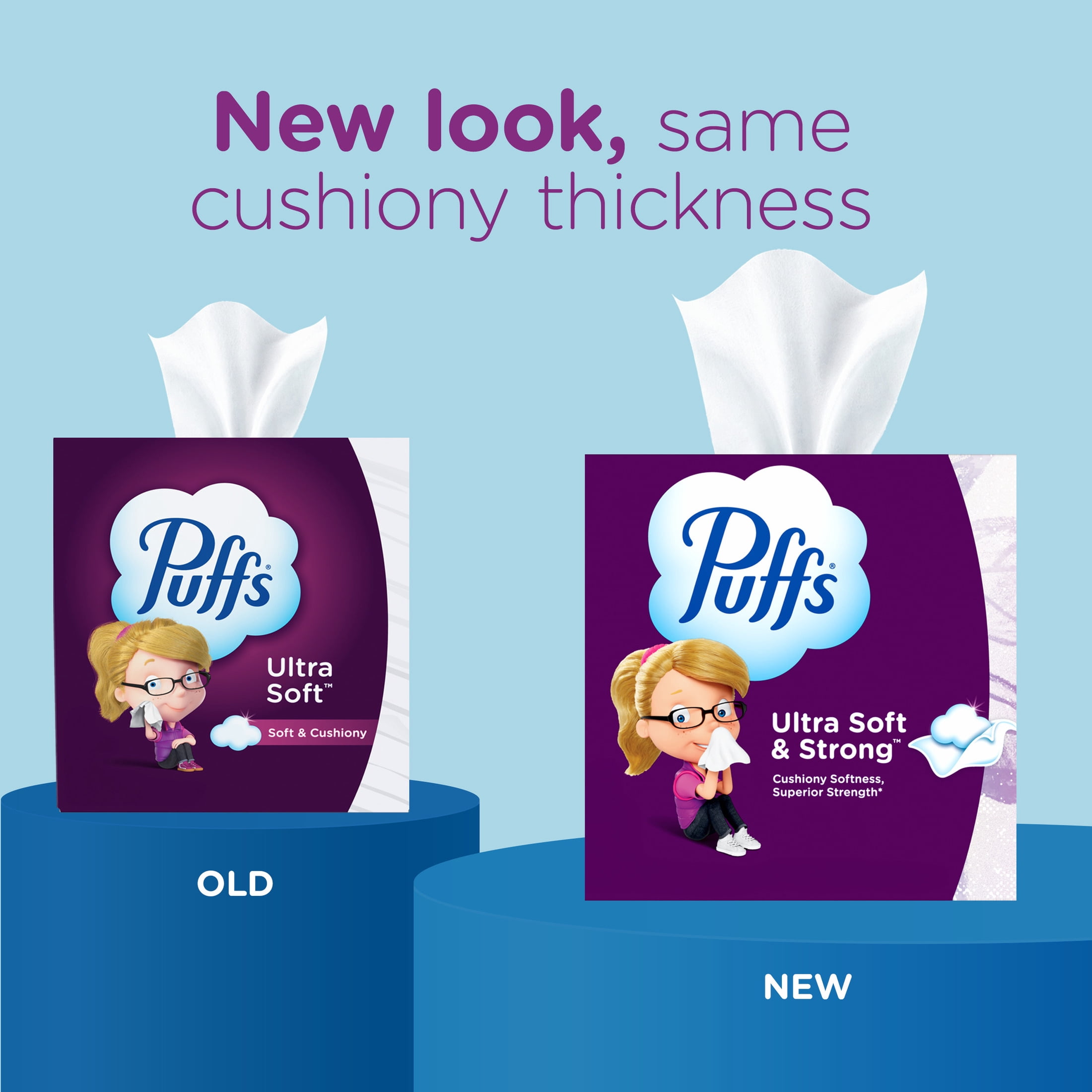 (18 pack) Puffs Ultra Soft Non-Lotion Facial Tissue, 1 Mega Cube Box, 72 Facial Tissues per Box