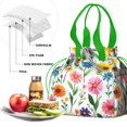thumbnail image 4 of Pioneer Flower Floral Print Pattern Drawstring Lunch Bag Women - Drawstring Lunch Bag Insulated for Work Office - Stain-Resistant Large Lunchbags for Women with Multi-Pockets, 4 of 6