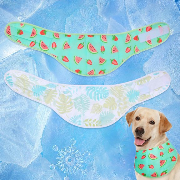 Dog Cooling Bandana - 2 Pack Instant Chill Out Pet Scarf Adjustable, Summer Outdoor Ice Neck Cooler, Prevent Sunstroke for Small Medium Large Breeds