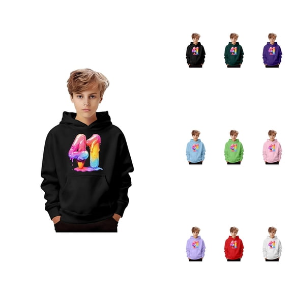 Funny 67 Meme Kids Hoodie, Graphic Print Sweatshirt with Front Pocket - Boys Girls Casual Long Sleeve Jacket