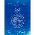 thumbnail image 2 of Borders, Cole 25x32 White Modern Wood Framed Museum Art Print Titled - PP112-Faded Blueprint U.S. Watch Co. Pocket Watch Patent Poster, 2 of 4