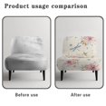 thumbnail image 6 of HELLHERO Dragonfly Floral Armless Accent Chair Protector, Elastic Bottom Non Slip Armless Accent Chair Cover for Living Room Office, 6 of 8