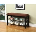 thumbnail image 3 of Trent Home Wood Shoe Bench with Chocolate Microfiber Upholstered Seat, 3 of 3