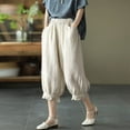 thumbnail image 4 of Women Pants Wide Straight Leg Baggy Pant Capris Pants Women Casual Comfy Work Pants Womens Outfits, 4 of 4