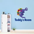 thumbnail image 2 of Custom name Animal Dinosaur Wall Art Mural Wall Decal Decoration Cute Cartoon Cartoon Animal Decorating Ideas for Child's Bedroom Size: 20 In(W) x 18 In(H), 2 of 5