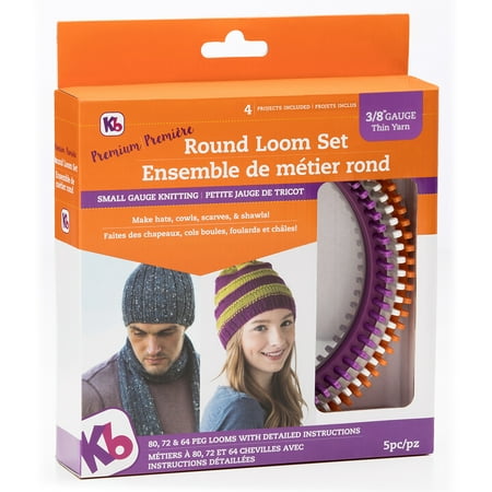 Authentic Knitting Board Premium' Round Loom Set: 3 Knitting Looms, Small Gauge, 3 Projects and Instructions
