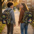 thumbnail image 3 of FUIALDOLG Skateboard Dinosaur Graffiti Boys Lightweight Backpack with Padded Shoulder Straps, Multi Pocket Ergonomic 17 Inch Book Bag for Preschool Daily Use, 3 of 9
