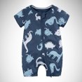 thumbnail image 3 of WERYOUNG Summer Baby Short Sleeved Print Double Zipper Boys Baby Romper Onesie Bodysuit, A, 3-6 Months, 3 of 3