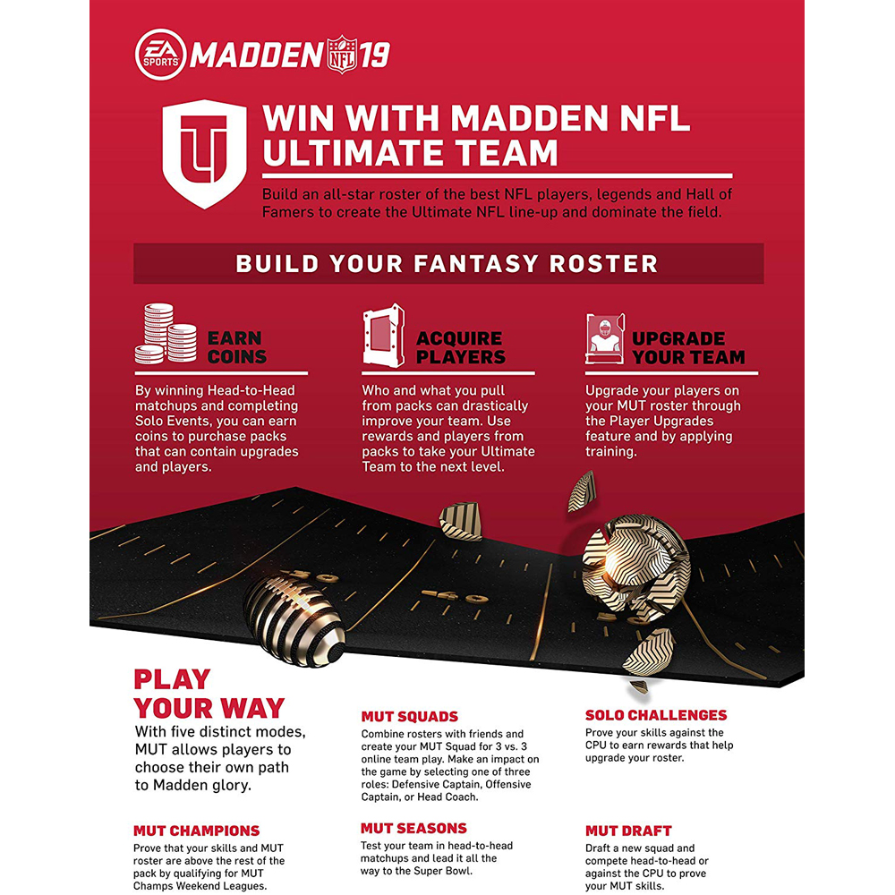 Madden NFL 19 MUT 12000 Points Pack (In Game), Electronic Arts PC , 886389174088
