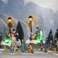 thumbnail image 3 of Queilt 2 Pcs Christmas Village Sets, Snowman Tree Santa Christmas Village Scene with Figurines LED Light Christmas Village Accessories Tabletop Decorative Christmas Ornaments for Table Decor (Rustic S, 3 of 5