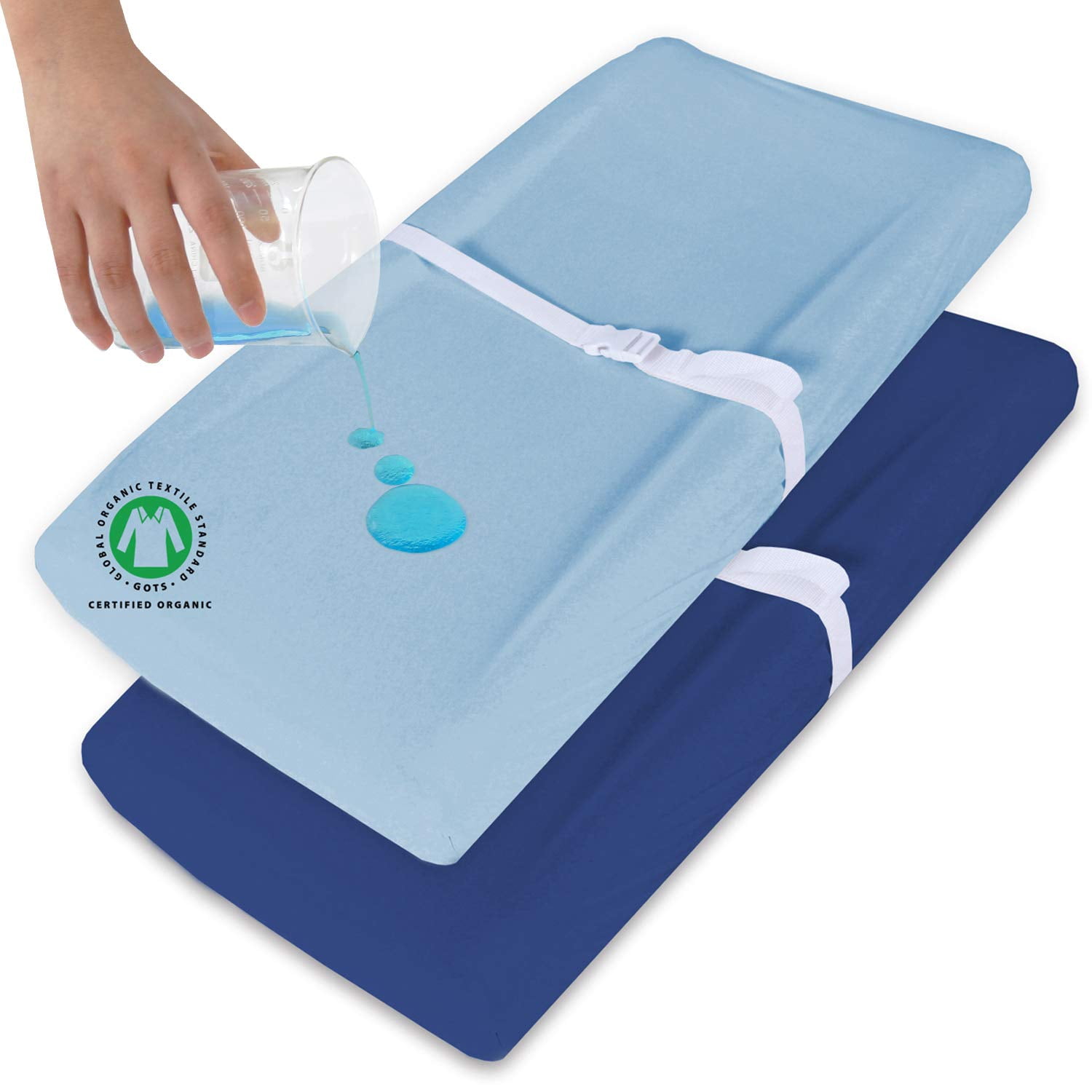 Changing Pad Cover for Baby 2 Pack Light Blue and Navy ,Ultra Soft