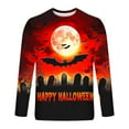 thumbnail image 5 of YOIAVAIOY Halloween Shirts for Men Long Sleeve Print Tee Shirts Spooky Season Sweatshirts Holiday Blouse Tees Red M, 5 of 5