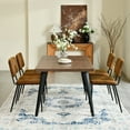 thumbnail image 2 of Homy Casa 5 Pieces Modern Dining Set with Faux Suede Chairs - Faux Walnut Table, 2 of 10