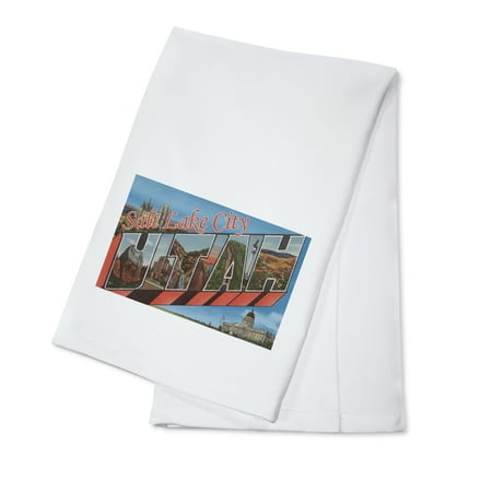 

Salt Lake City Utah Large Letter Scenes (100% Cotton Tea Towel Decorative Hand Towel Kitchen and Home)