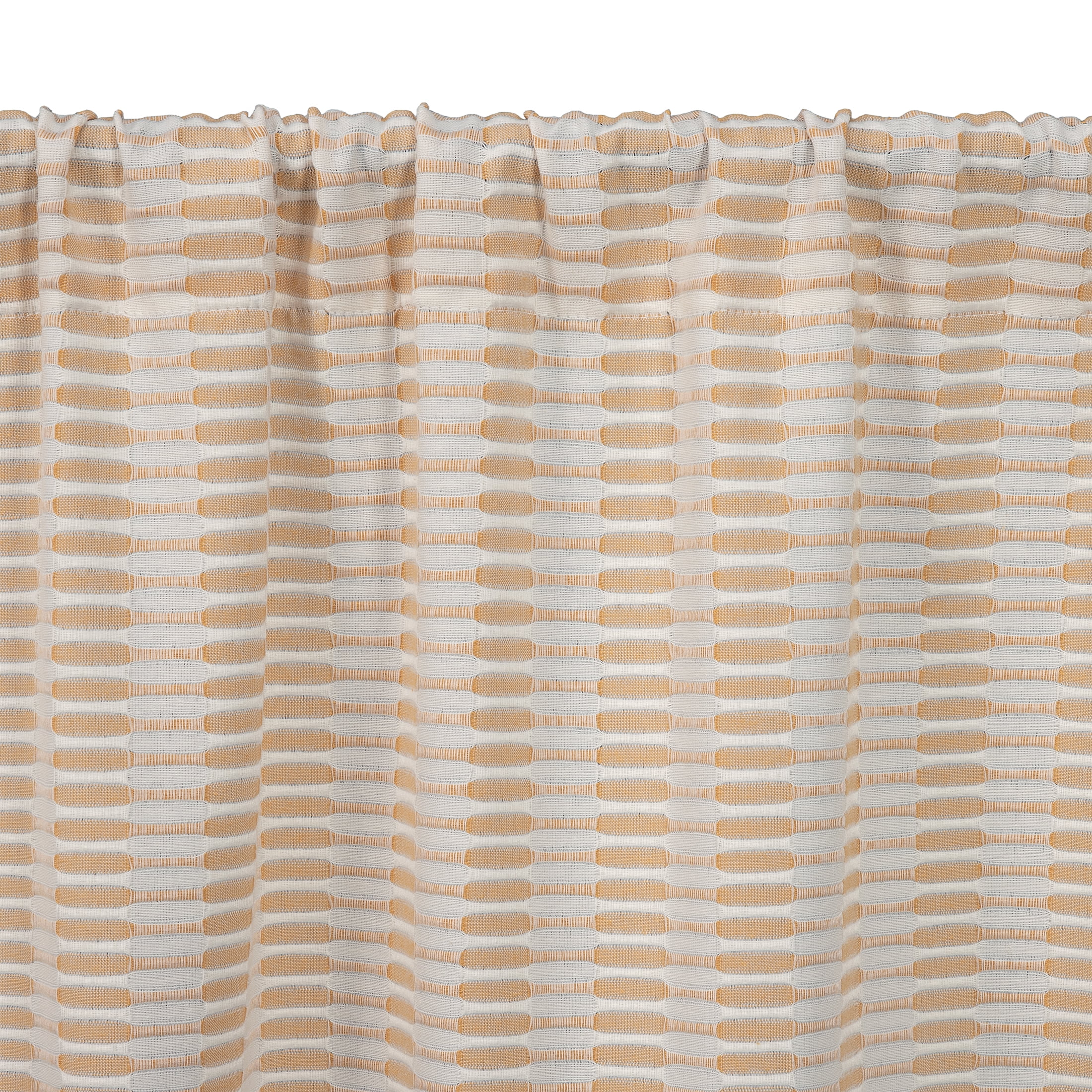 Better Homes & Gardens Ladder Stripe Kitchen Curtain Tiers and Valance, 3-Piece Set, Gold, 60" W x 36" L