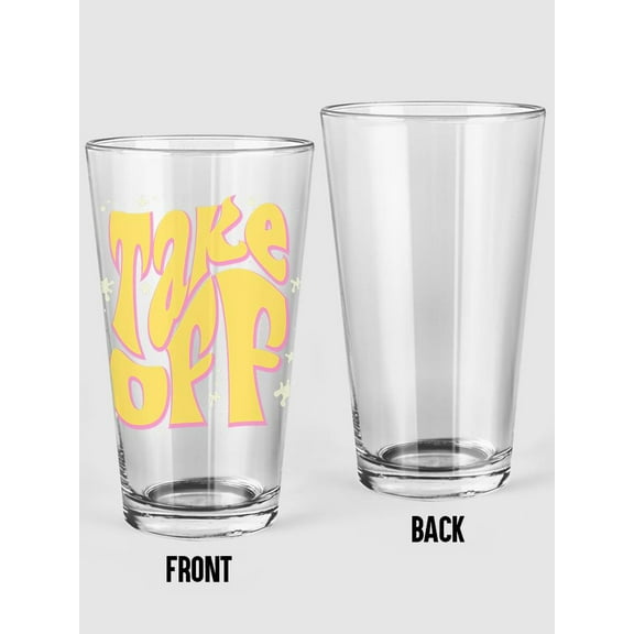 Smartprints Take Off Groovy Style Pint Glass -Image by Shutterstock, 16 oz Transparent Glass