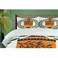 thumbnail image 4 of Ambesonne Retro Duvet Cover Sets, Greek Vase Laurel, 2-Queen, Hunter Green Orange, 4 of 7