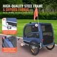 thumbnail image 3 of VEVOR Dog Bike Trailer, Supports up to 100 lbs, Pet Cart Bicycle Carrier, Easy Folding Frame with Quick Release Wheels, Universal Bicycle Coupler, Reflectors, Flag, Collapsible to Store, Blue/Black, 3 of 9