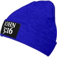 thumbnail image 2 of John 3:16 Believer, Christian, Jesus, Faith Beanie Hat Men Winter Knit Hat Women Slouchy Skull Cap Sleep Caps Black, 2 of 7