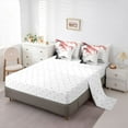 thumbnail image 5 of Homewish Peach Blossom 7pcs Bedding Comforter Set,Ink Painting Artistic Queen Bedding Sets,Red White Gray Queen Sheet Sets For Girls Kids,Ultra Soft Home Decor Reversible, 5 of 8