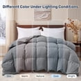 thumbnail image 6 of Unikome Heavyweight Goose Down Feather Fiber Comforter, Natural Fill Warm Quilted Comforter, Baffle Box Design, Soft Quiet Fabric, Twin 68 x 90 in, Dark Gray, 6 of 9