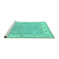 thumbnail image 2 of Ahgly Company Machine Washable Indoor Round Persian Turquoise Blue Traditional Area Rugs, 4' Round, 2 of 4
