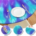 thumbnail image 4 of Purple Blue Tie Dye Pattern Round Fitted Tablecloth with Elastic Edge,Dining Table Cover Waterproof,Outdoor Round Tablecloth for Camping,Dining,Indoor and Outdoor, 4 of 7
