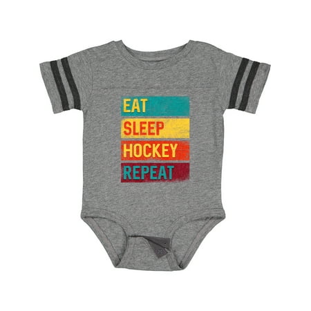 

Inktastic Ice Hockey Eat Sleep Hockey Repeat Gift Baby Boy or Baby Girl Bodysuit