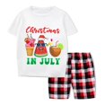 thumbnail image 2 of Pijamas familiares a juego de Navidad, conjuntos de Pijamas cortos grises en julio, Verano, 2 of 3