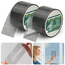 TSV 2pcs Window Door Screen Repair Kit, Black Fiberglass Wire Mesh Patch Tape Waterproof Strong Adhesive, 2 x 80in