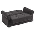 thumbnail image 3 of Ottomanson Convertible Sleeper Loveseat with Hidden Storage, Firm Seating, Black, 3 of 5
