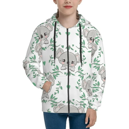 

Hoodies for Women Cute Little Koala Long Sleeve Sweatshirt Drawstring Zip Up Hoodie with Pockets Teen Girl Clothes