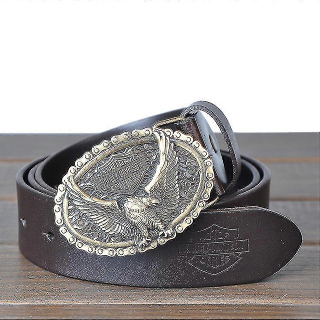 Men's Belt Cowhide Hip-hop Style Foreign Trade Motorcycle Belt