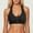 Black, variant on DuoJiaJ Front Closure Wireless Sports Bra For Women Absorption Supportive Suitable For Running And Fitness Plus Size Bras Black