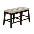thumbnail image 1 of Cappuccino Wood Counterheight Dining Bench with Beige Linen Fabric, 1 of 4