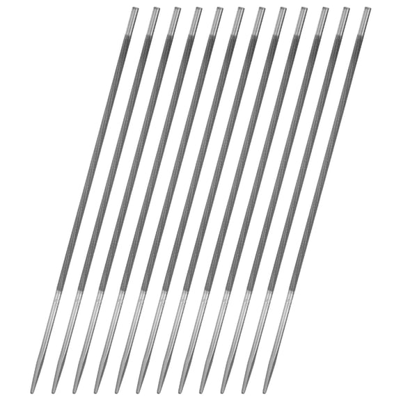 Uxcell Round Chainsaw File [12pcs] - Chainsaw Sharpener Files for Electric Chain Saw Chain- [Silver- 5/32 Inch]