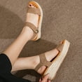 thumbnail image 6 of OAVQHLG3B Wedge Sandals for Women Clearance Women's Fashion Straw Shoes Platform Open Toe Anti-Slip Temperament Wedge Sand, 6 of 9