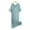 Blue, variant on TMOYZQ Cotton Nightgowns for Women Short Sleeve Crew Neck Thin Nightdress Breathable Solid Long Sleep Dress Loose Fit Non See Through Loungewear