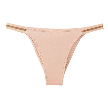 

S-XL Summer Female Breathable Sexy Briefs for Women Seamless Panties Thong String Bikini Underwear BEIGE-L
