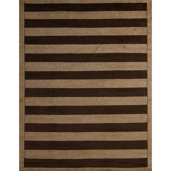 Ahgly Company Machine Washable Indoor Rectangle Abstract Light Brown Area Rugs, 7' x 9'